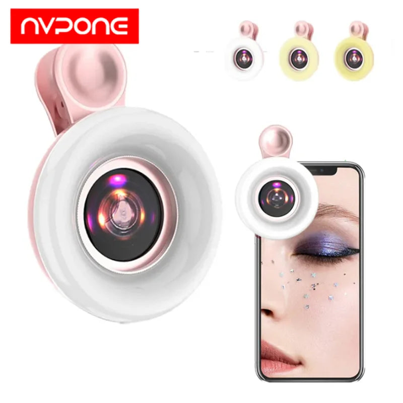15X Macro Lens Mobile Phone 1 HD Camera LED Ring Flash Light