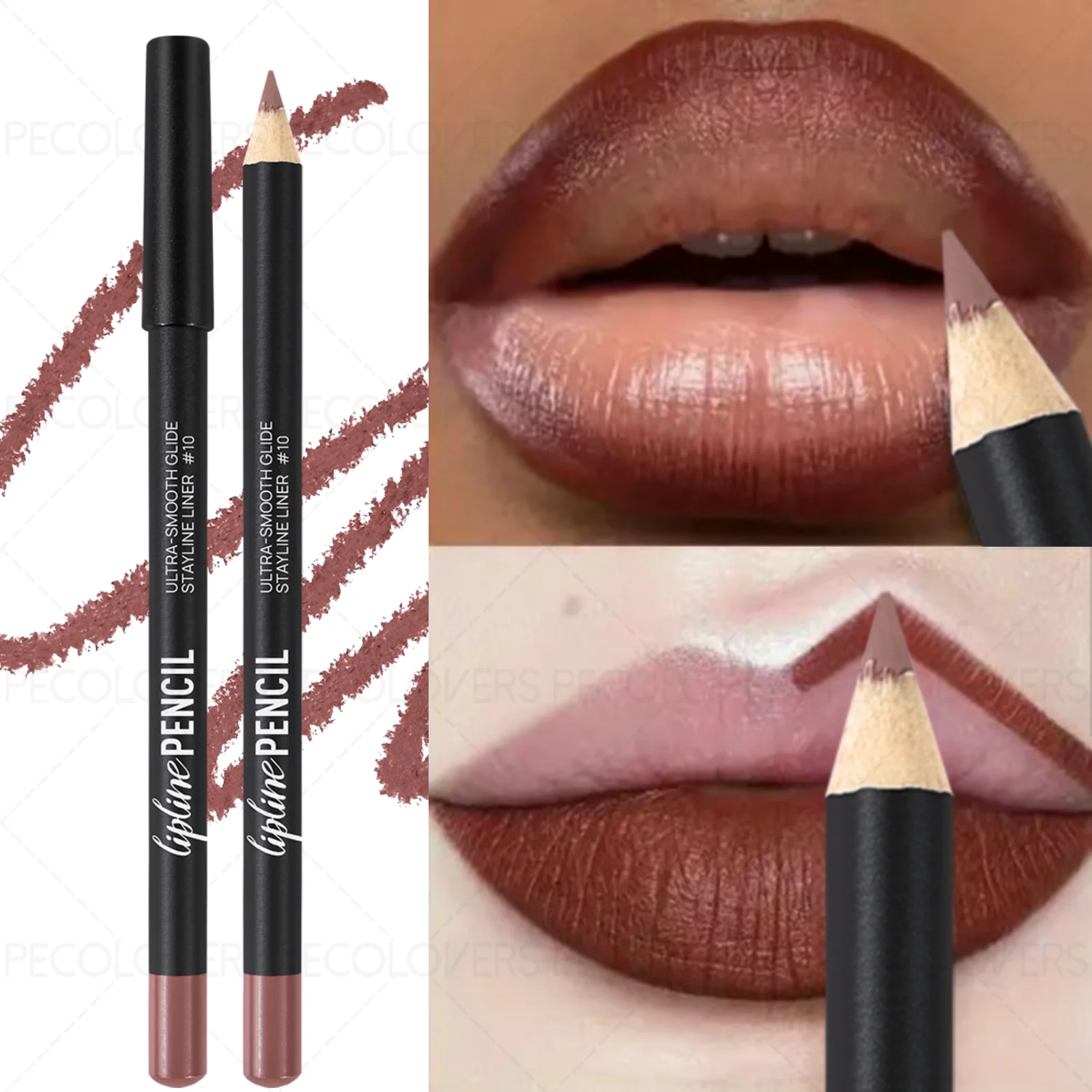 1PC Velvet Matte Lip Liner Lipstick, Pencil Texture, 3D Full Lip Shape, Nude Makeup, Durable, Suitable for Daily Makeup Zpaxo