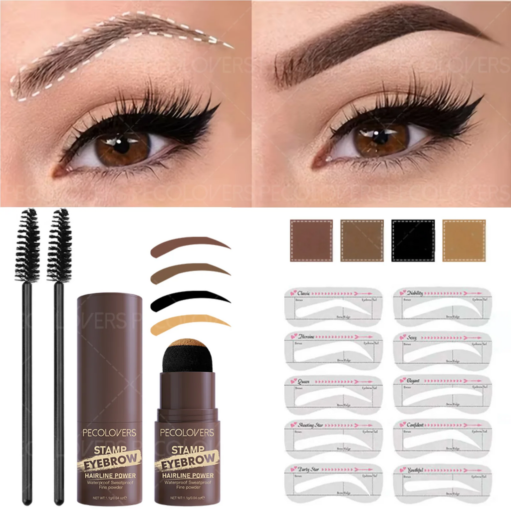 Christmas 3PCS/Set Waterproof Eyebrow Stamp - Fine Powder Perfect Brow Shape, Ideal Gift for Contour & Hairline Zpaxo