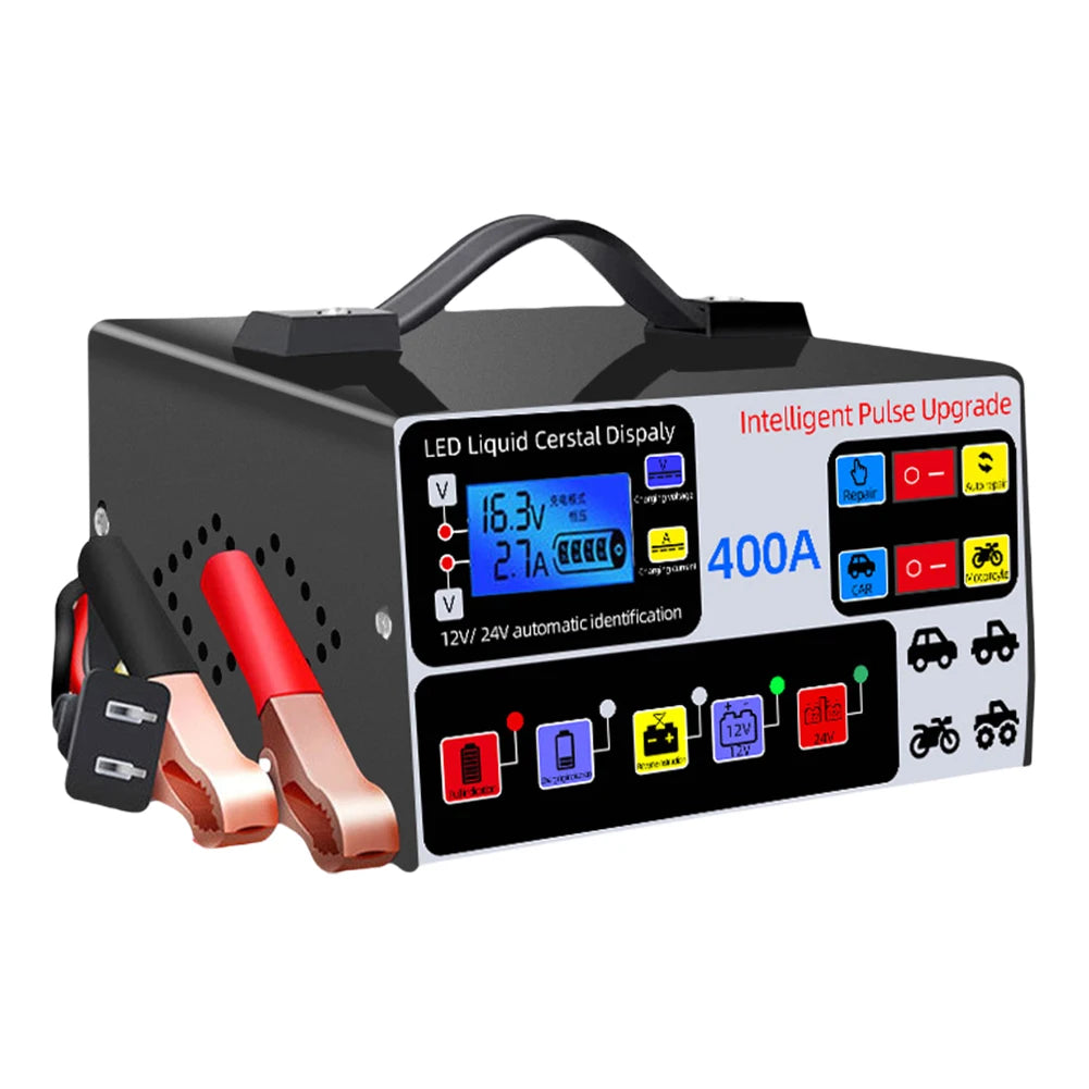 400A Car Battery Charger Five-stage Power Fast Intelligent Pulse