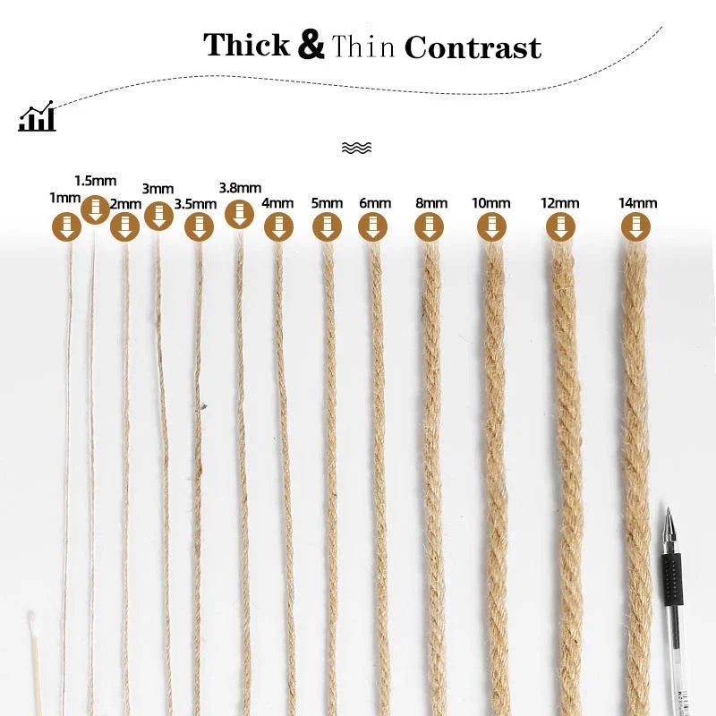 Natural Hemp Rope String for Jute Decoration, Twine for Crafts, Gift Wrapping, Jute Cord for Gardening, And Wedding Party Decor Zpaxo