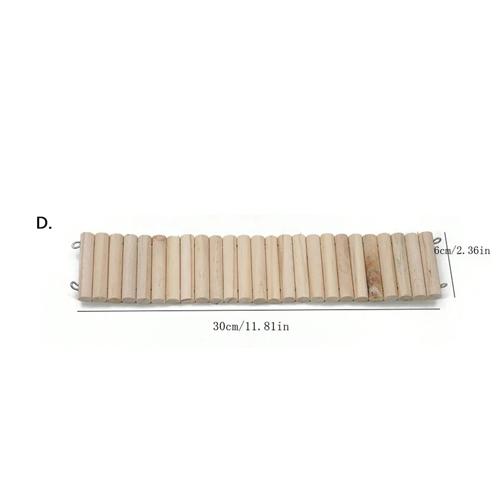 Hamster Habitat Accessories Multiple Size Wooden Bridge Cage Hamster Bendable Fence for Small Animals Climbing Zpaxo 6x30CM
