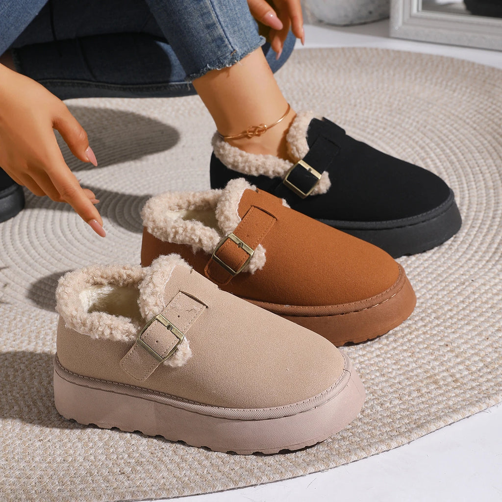 Women Snow Boots Lightweight Comfortable Ankle Boots Women Autumn Winter Shallow Shoes for Women Round Toe Casual Platform Boots Zpaxo