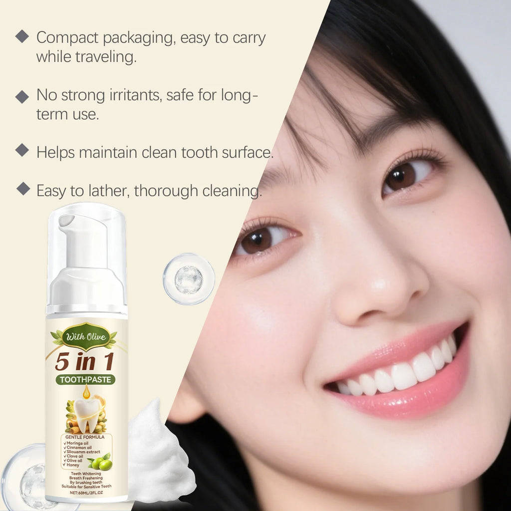 Olive Teeth Clean Toothpaste Mild Foaming Deep Cleaning Offer Oral Health Environment Keep Freshness Breath Portable Toothpaste Zpaxo