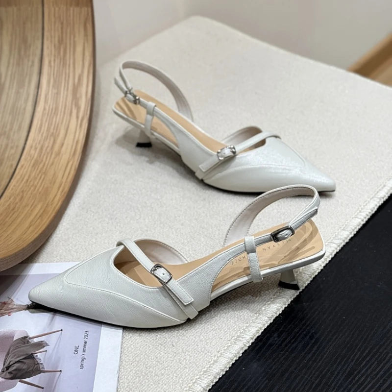Women's Pointed Closed Toe Hollow Out Solid Sandals Summer Women Zpaxo