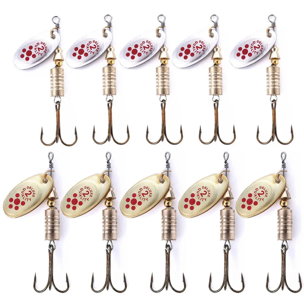 Metal Spoon Spinner Fishing Lure Treble Hook Spoonbait Crankbaits