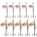 Metal Spoon Spinner Fishing Lure Treble Hook Spoonbait Crankbaits
