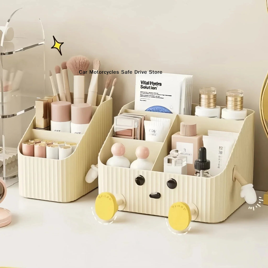 Cosmetic Storage Basket Plastic Bathroom Accessory Multi Functional