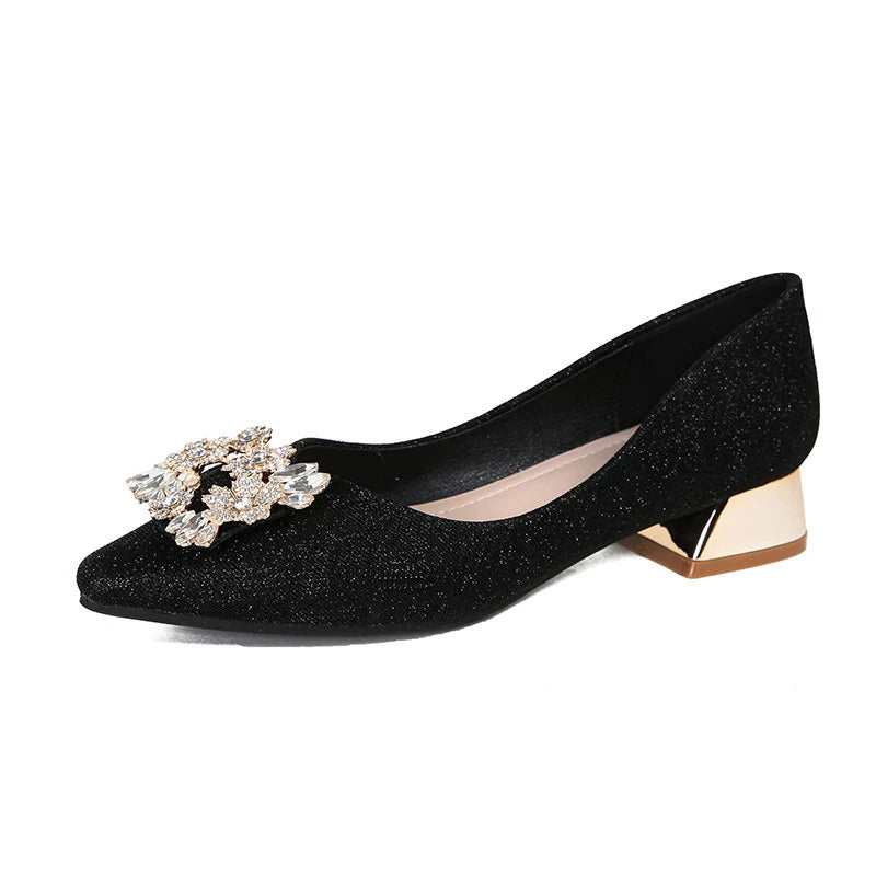 Womens Bow Knot Low Heel Pumps Lightweight Comfortable Chunky Casual Zpaxo 022-2Black 33(insole 21.1cm) China Mainland