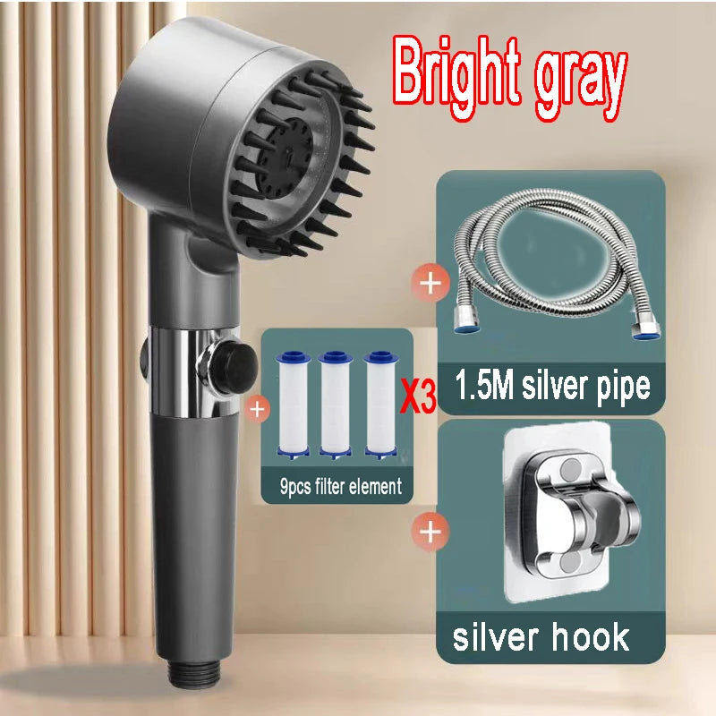 4 Modes Shower Head High Pressure Showerhead One-Key Stop Water Massage Shower Head With Filter Element Bathroom Accessories Zpaxo style5