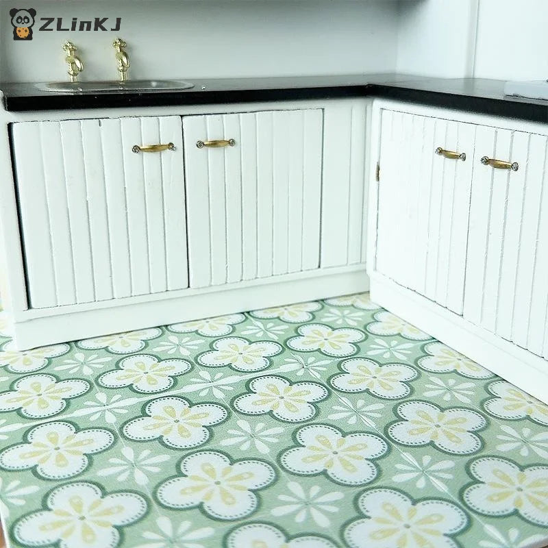 ▶1Pcs 9cm Miniature Square Wooden Floor Model for 1:12 scale dollhouse Bathroom Living Room Decoration Toy Doll House Accessorie Zpaxo