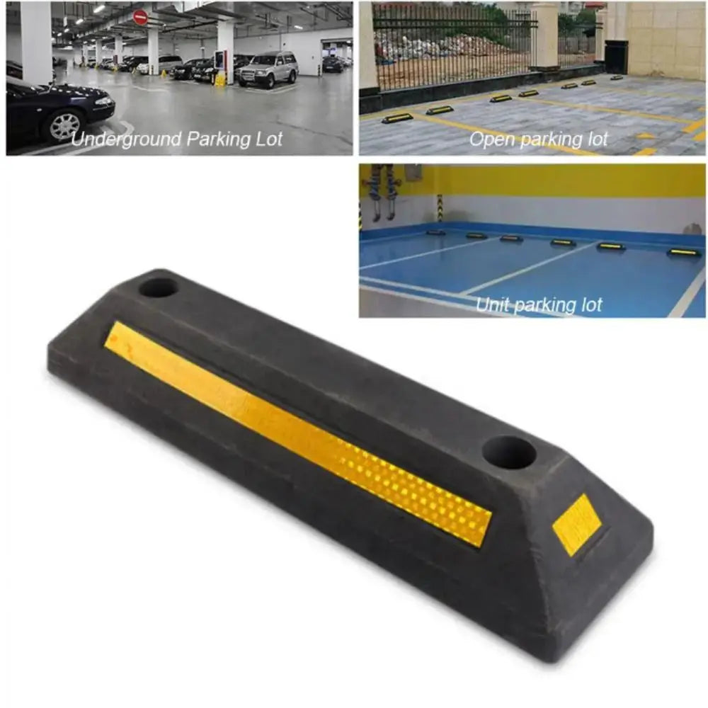 Accessories Heavy Duty Parking Stopper Rubber-Plastic Safety Design Vehicle Floor Stopper Safety Stopper Rubber Durable Driveway Zpaxo