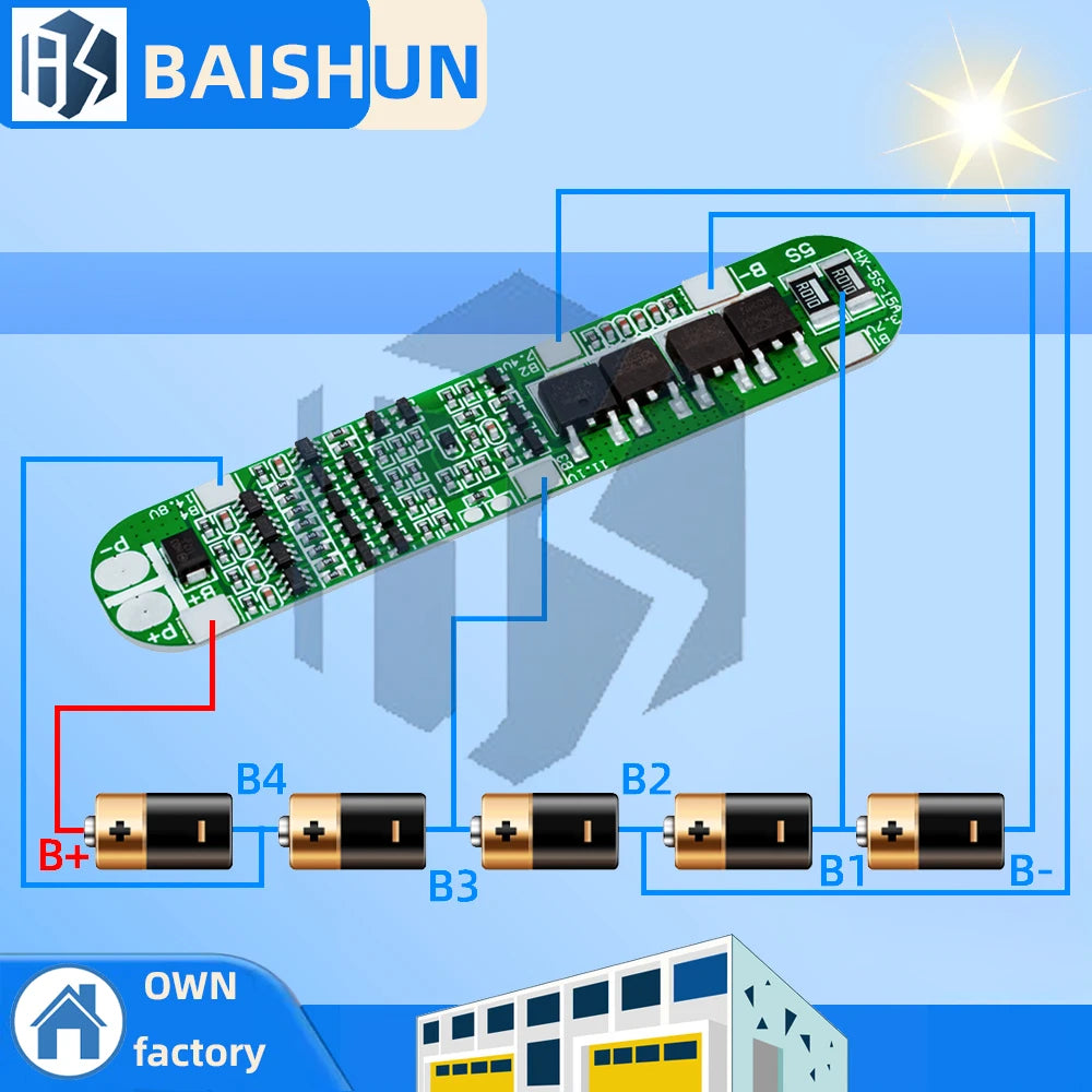 5S 18 5-21V 15A Triple Protection BMS Battery Management Module 18650 Zpaxo