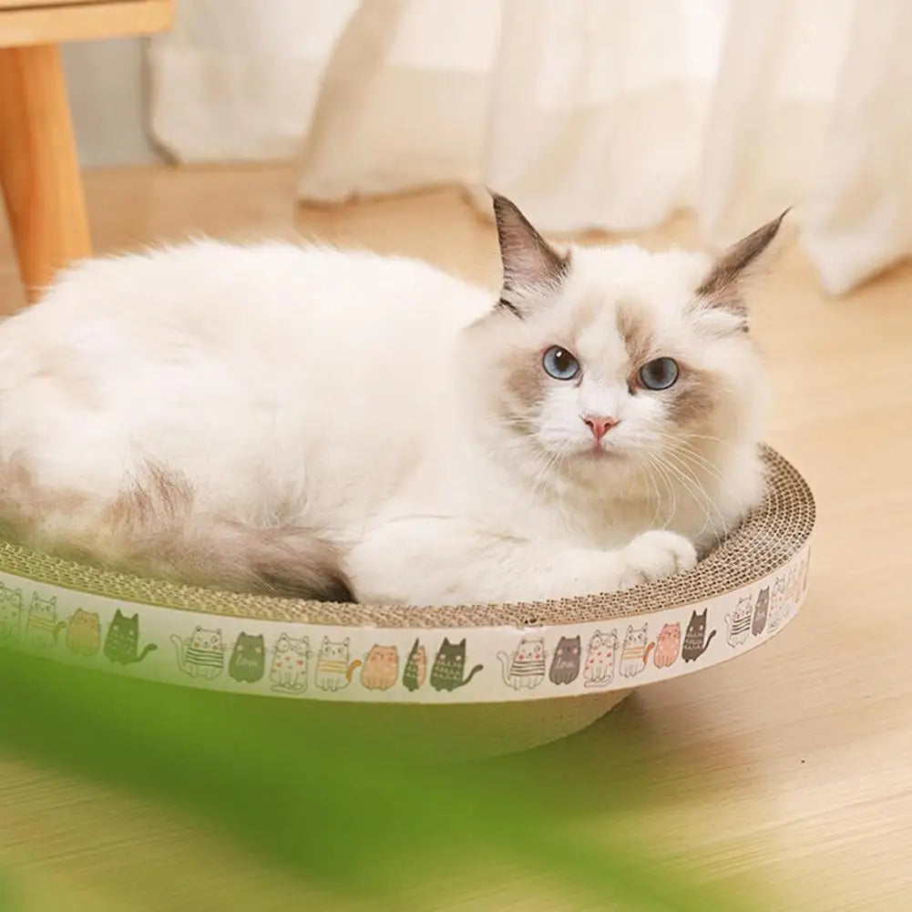 Corrugated Cat Scratcher Cat Scrapers Round Oval Grinding Claw Toys for Cats Wear-Resistant Cat Bed Nest Interactive Accessories Zpaxo