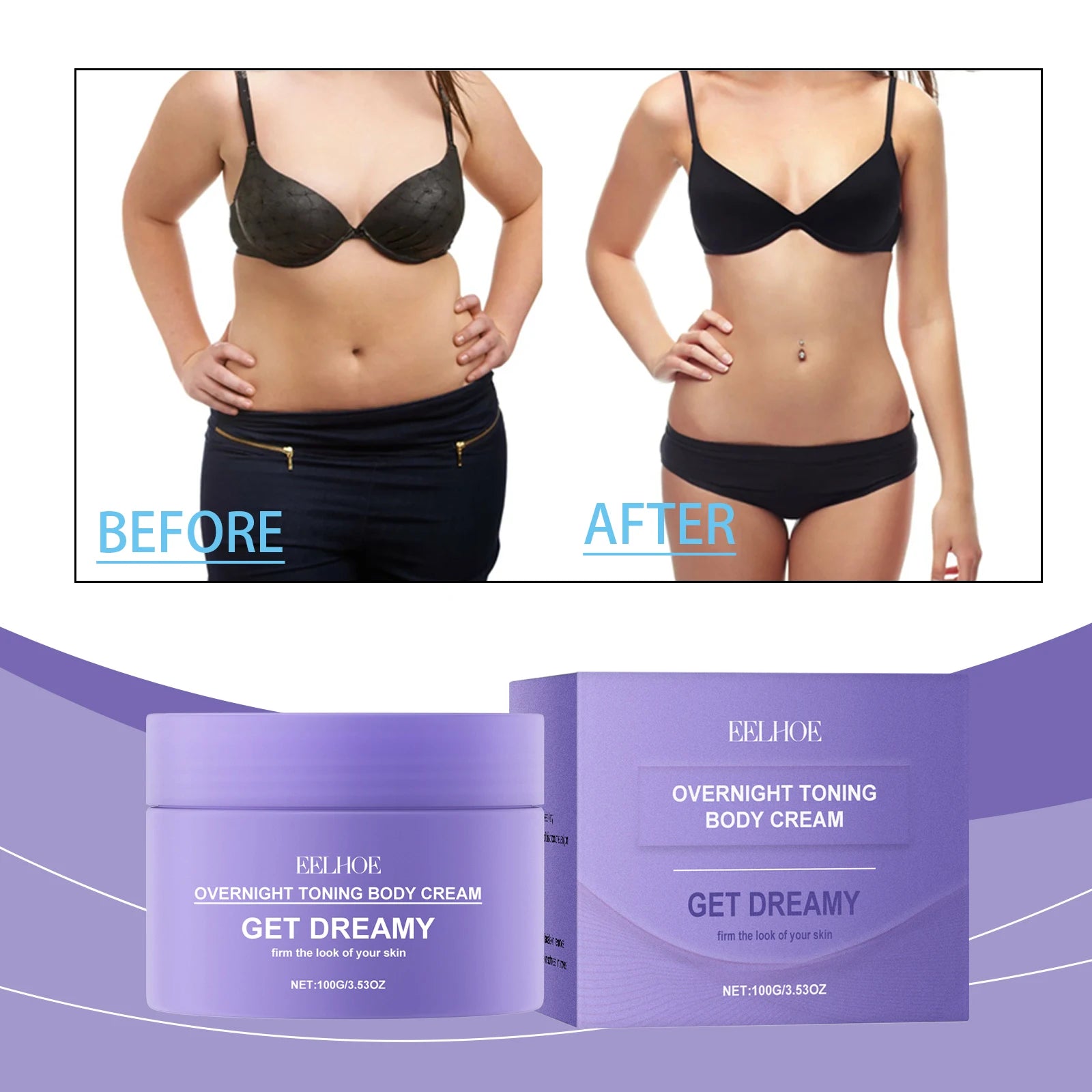 Overnight Toning Body Firming Cream Anti Wrinkle Moisturizing Toning Whip, Smooth & Tight Skin, Reduce Fine Lines & Wrinkles Zpaxo