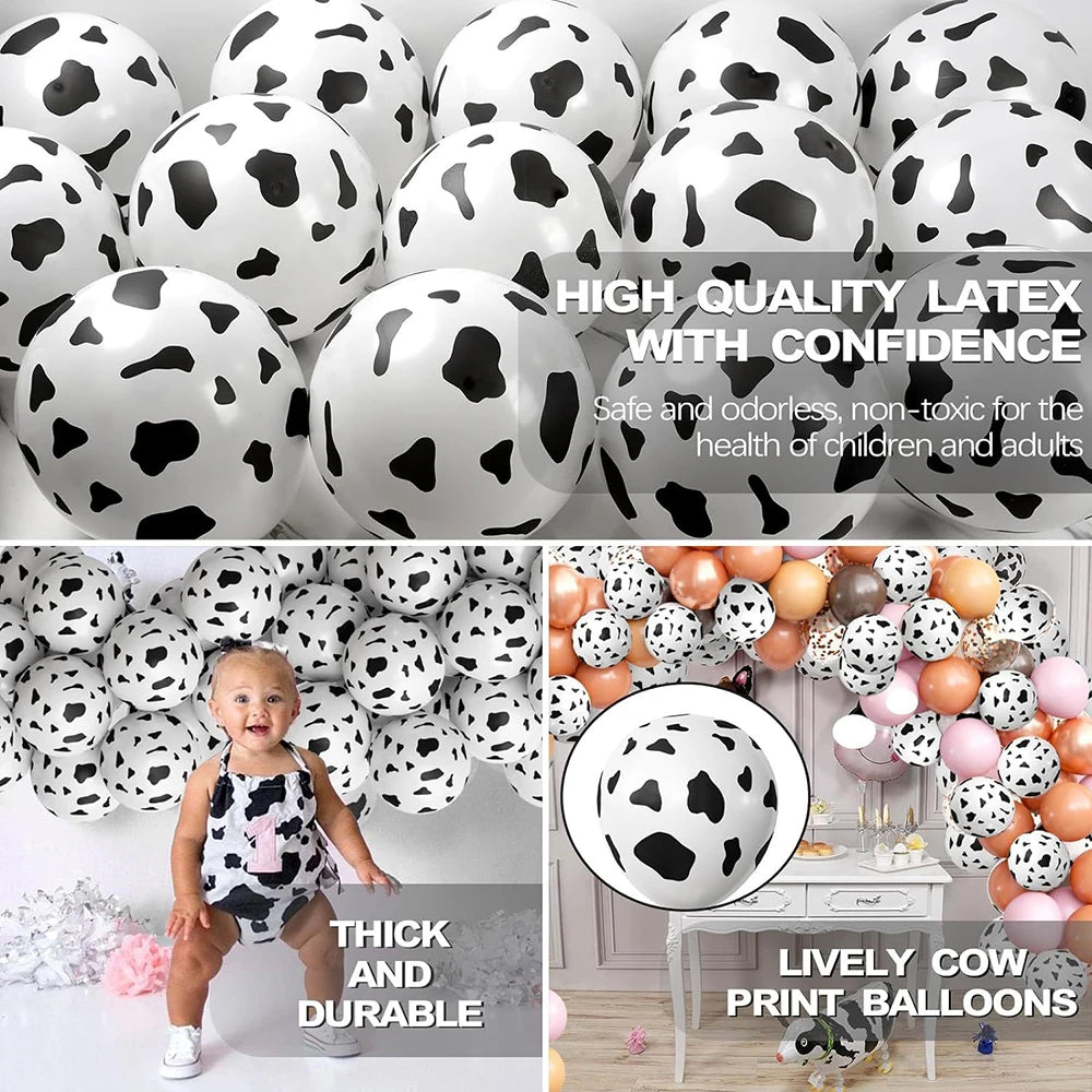 10 20 Milk Cows Print Latex Balloons Kids Birthday Party Decorations