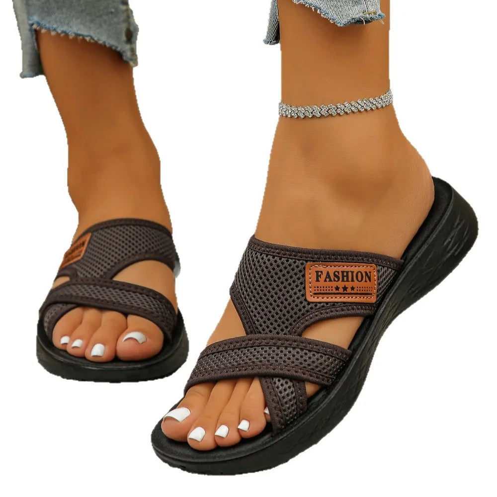 Women Flat Slippers Summer Outdoor Wear Sandals Soft Bottom
