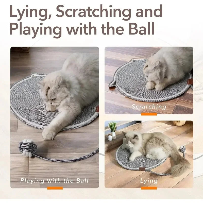 Cat Scratching Mat with Toy Ball – Soft All-Season Pet Bed