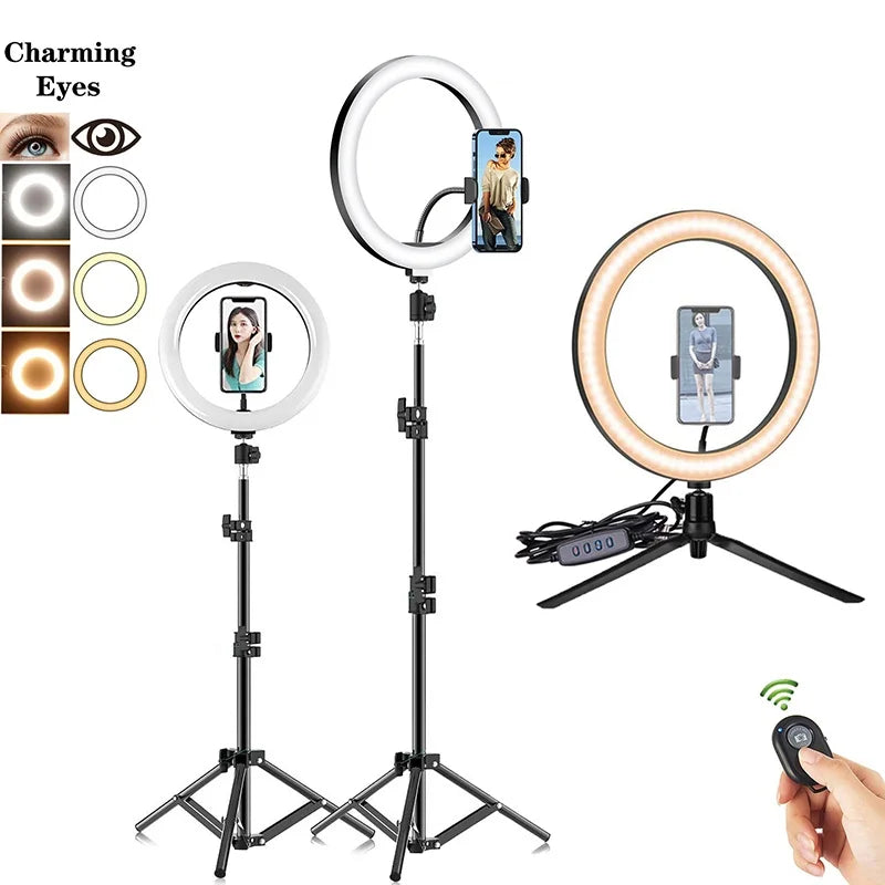 16 26 LED Selfie Ring Lamp Photography Video Light Dimmable Fill