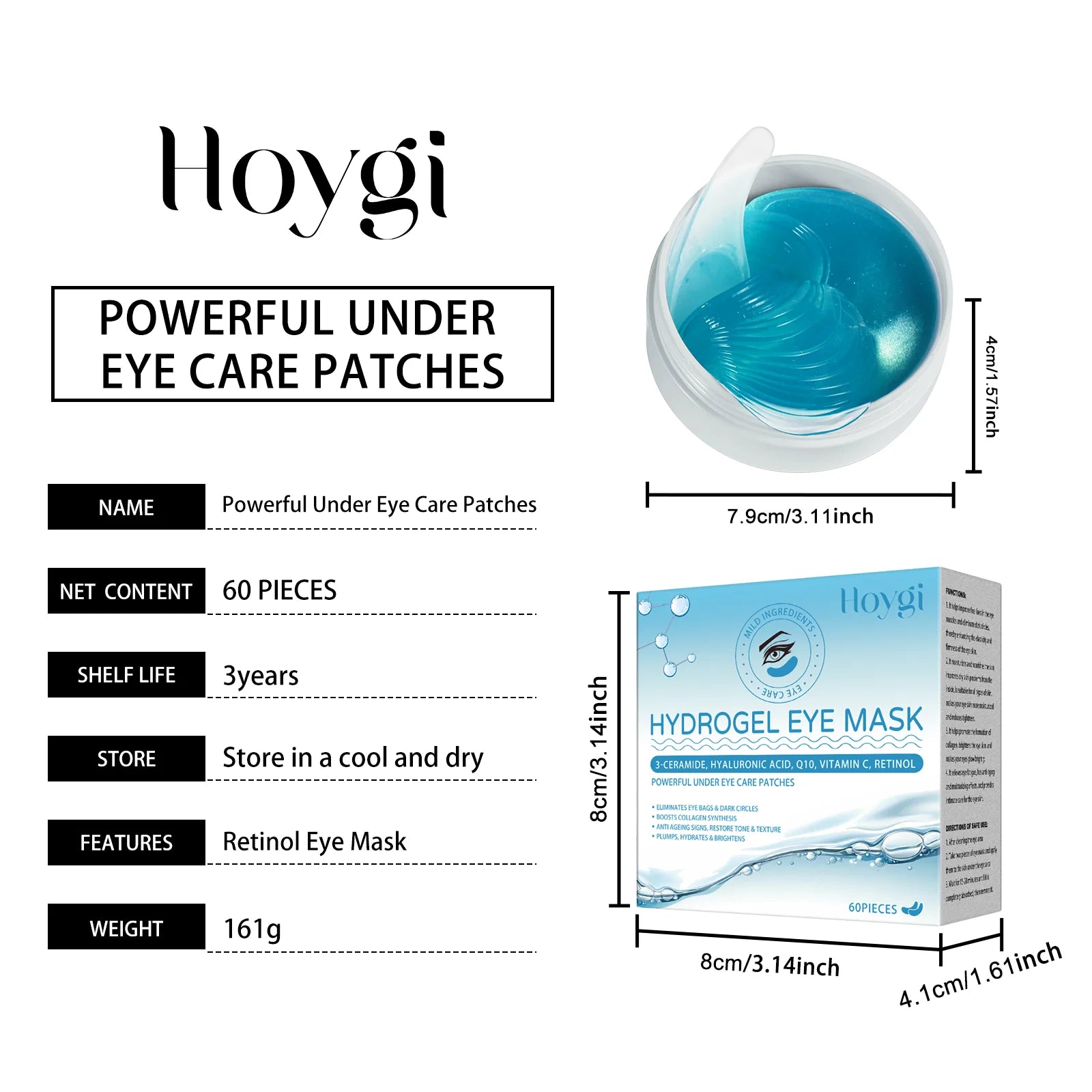 Hoygi Retinol Eye Cream, Serum, Stick & Patches | Anti-Wrinkle Retinol Eye Treatment Zpaxo Eye Patches