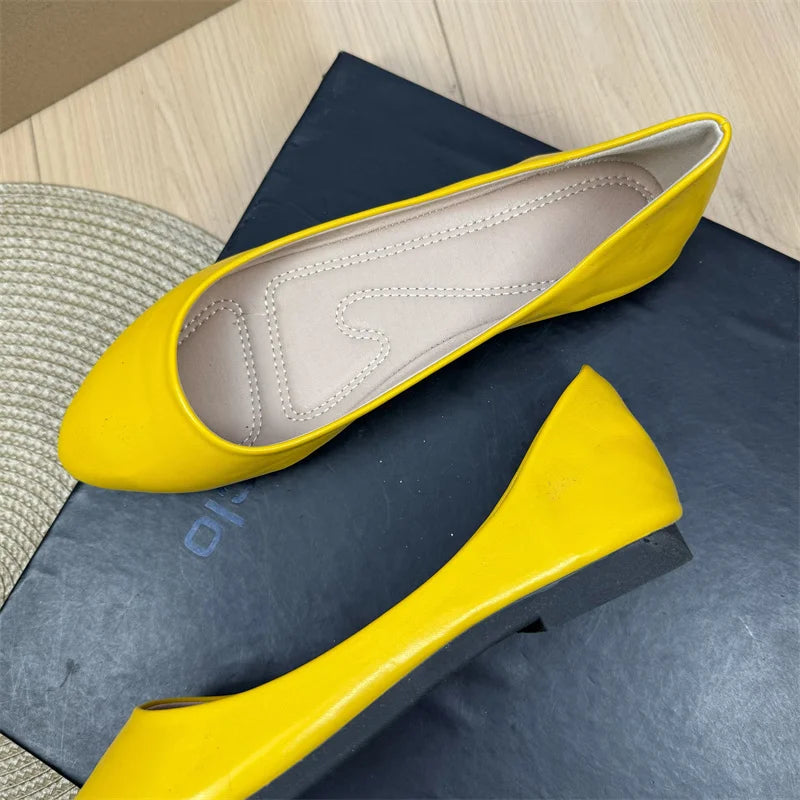 Flat Shoes for Women Spring and Autumn 2025 New Shallow Mouth Pointed Toe Boat Shoes Plus Size Women's Shoes Zapatos De Mujer Zpaxo