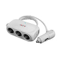 3 Socket Car Cigarette Lighter Splitter Dual USB LED Fast Charger
