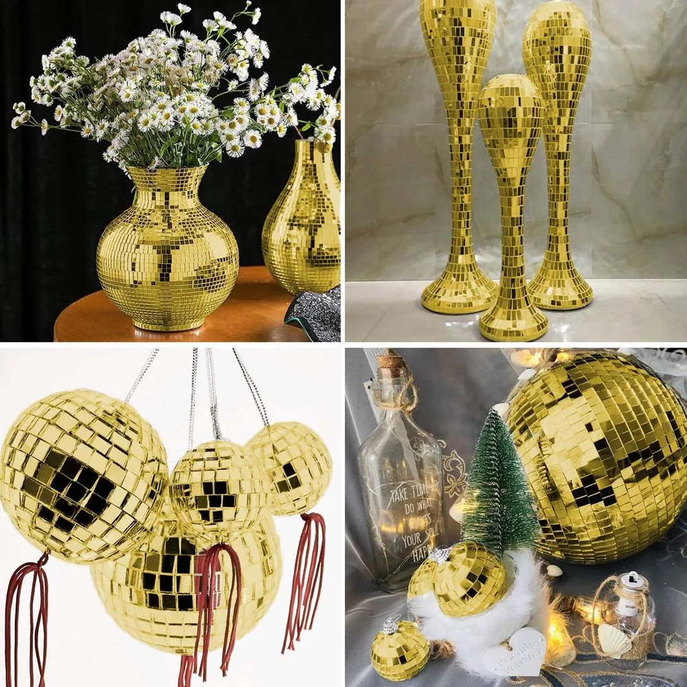 100-Pack Golden Mirror Mosaic Glass Tiles – DIY Craft Kit Mosaic Craft Tiles Zpaxo