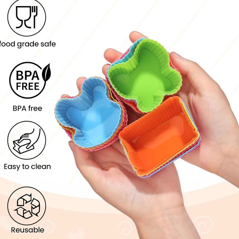 8-Pack Silicone Bento Box Dividers & Mini Baking Molds