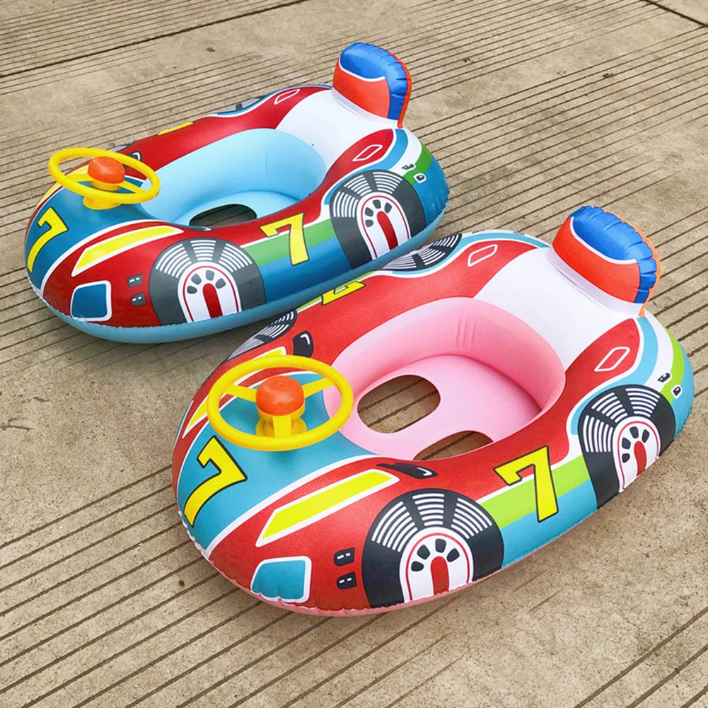 Baby Swimming Pool Float Cute Car Design Kids Toddler Inflatable