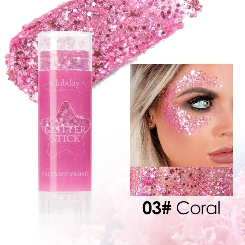 Sparkling Sequins Glitter Gel Stick Face Body Glitter Painting Highgloss Shine White Pearl Eyeshadow Brighten Stage Party Makeup Zpaxo 03