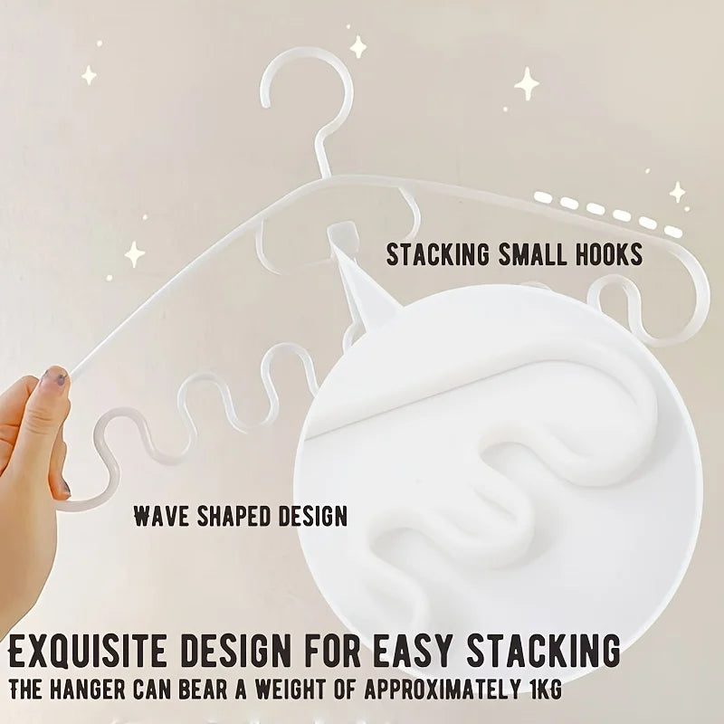 Wave-shaped Clothes Hanger Garment Rack Drying Laundry Storage