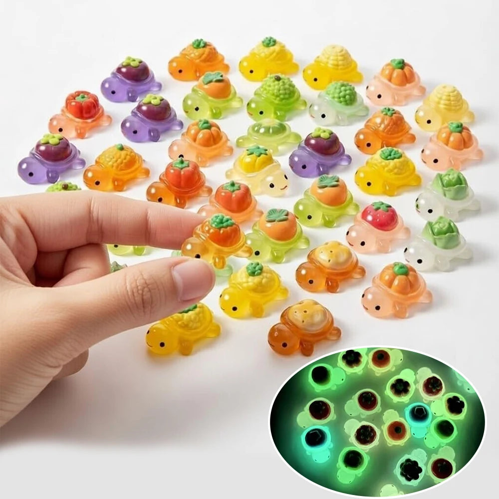 10/20/30Pcs Mini Turtles Glowing In The Dark Miniatures Animal Resin Figurines Micro Landscape DIY Garden Decoration Zpaxo