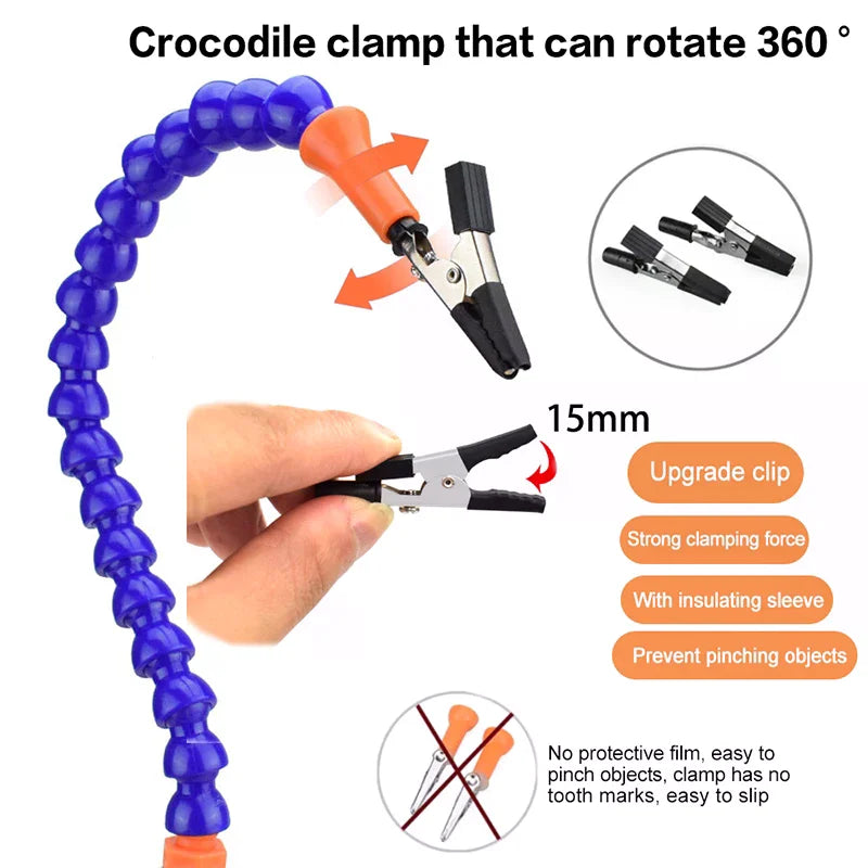 Table Clip Soldering Stand Welding PCB Holder Flexible Arm Tool Multi Zpaxo