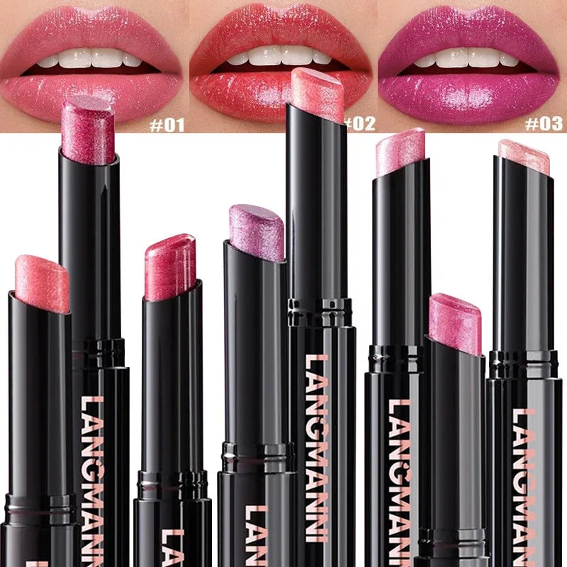 10 Colors Glitter Lipstick Waterproof Long Lasting Moisturizing Non-stick Cup Pearlescent Diamond Lip Tint Red Sexy Lips Makeup Zpaxo