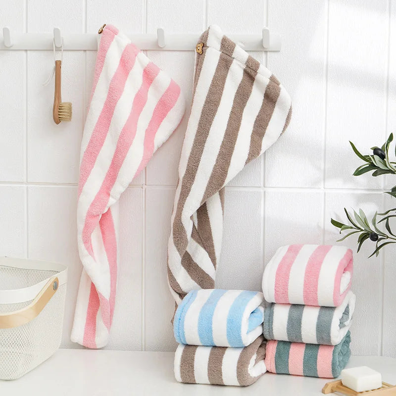 Microfiber Hair Towel Wrap Thickened Coral Velvet Cationic Dry Cap