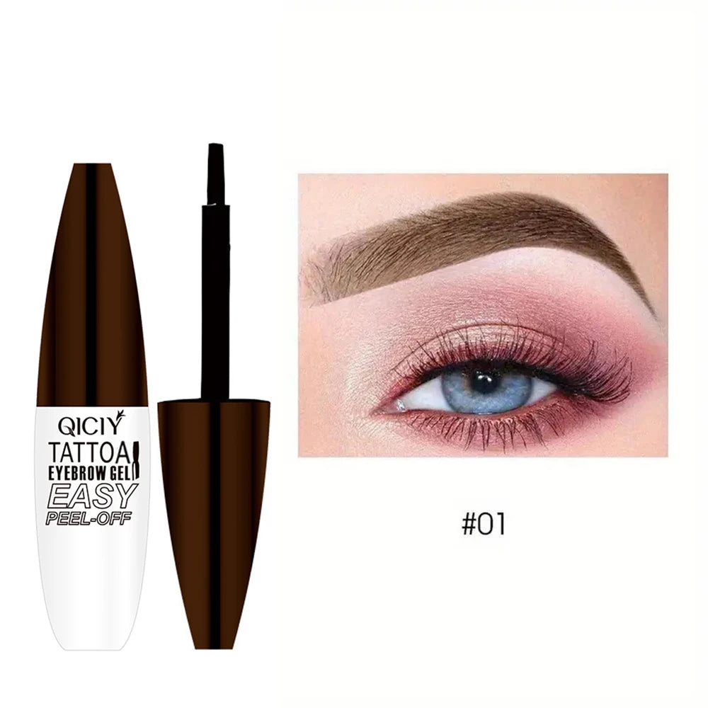 3 Color Semi Permanent Cream Peel-off Eyebrow Gel Quick-Drying Lasting Non-Fading Eyebrow Pencil Natural Brow Tattoo Tint Makeup Zpaxo Q537-101Brown