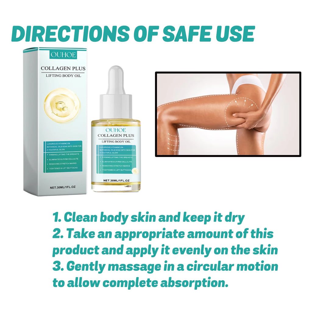 Collagen Body Oil Lifting Firming Arms Belly Fat Buttocks Sculpting Zpaxo