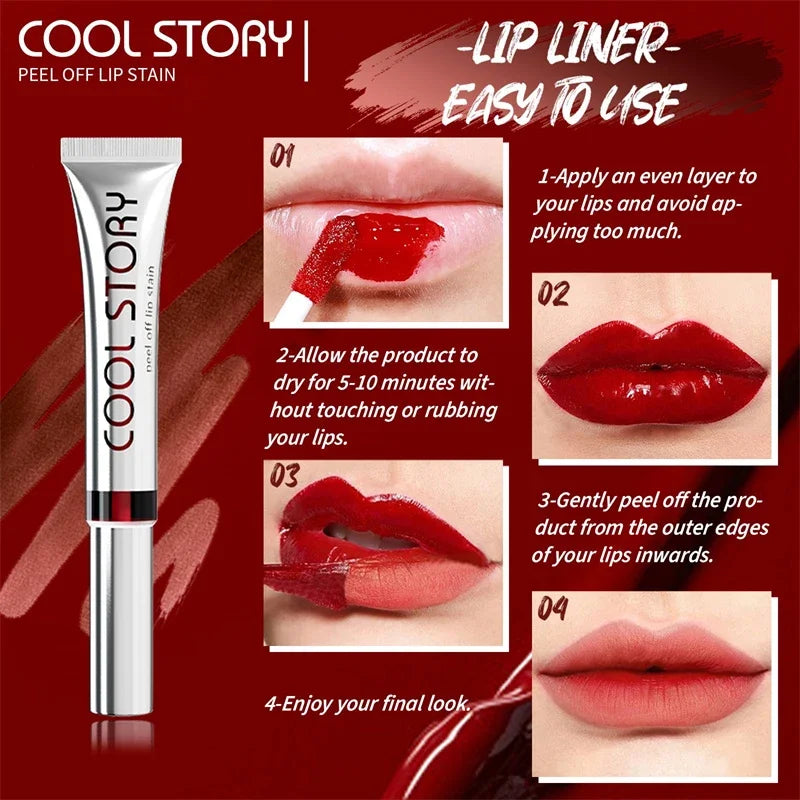 Black Brown Peel Off Lip Stain Transfer Proof Non-stick Cup Natural Zpaxo