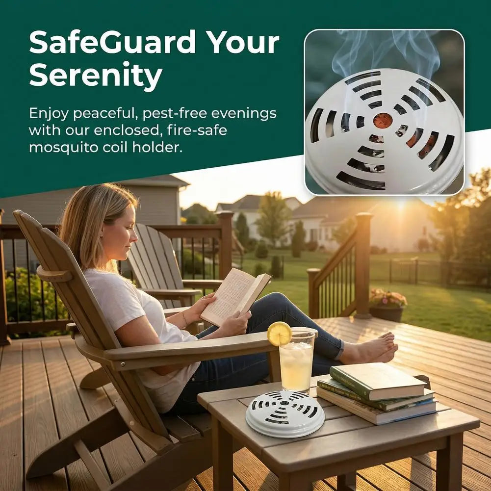 Mosquito Coil Holder with Lid – Safe Metal Burner, Outdoor Use Mosquito Coil Holder Zpaxo