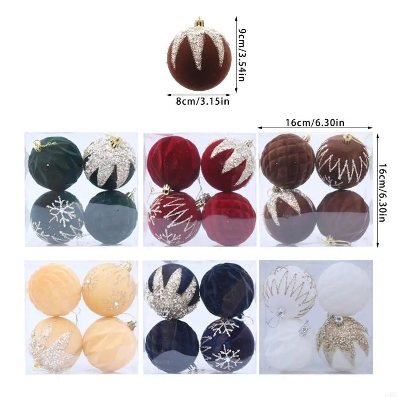 Shimmering Christmas Baubles Shatterproof Ball Hangings Ornament Tree