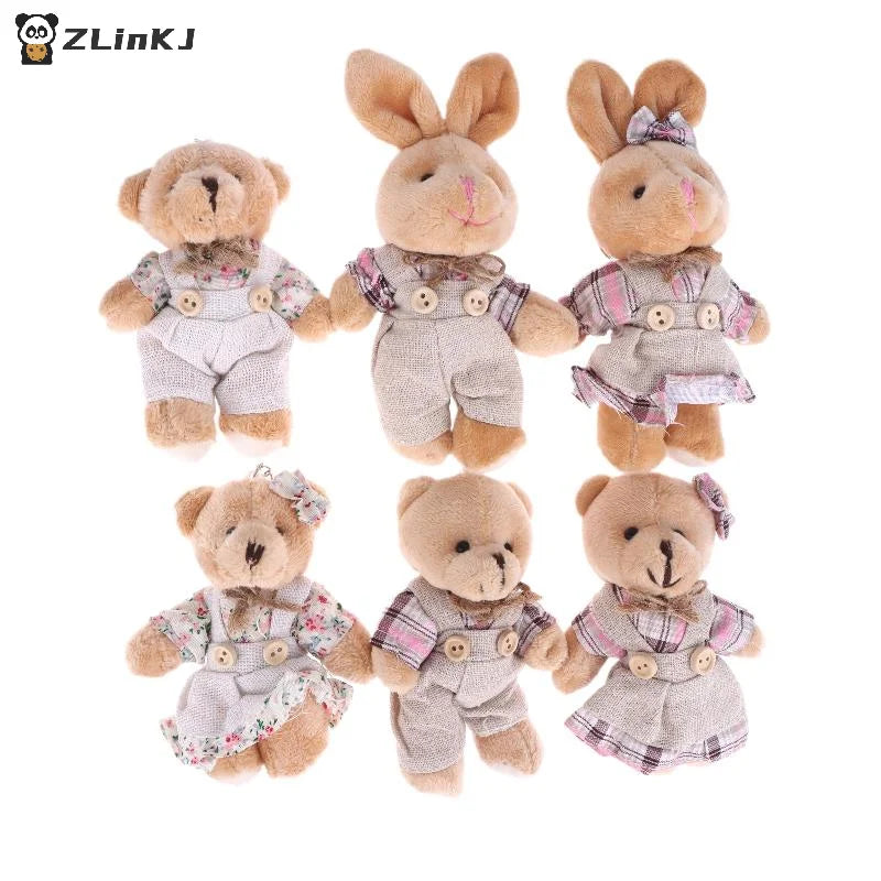 Cartoon Little Bear Plush Doll Keychain Cute Stuffed Rabbit Keyring Zpaxo