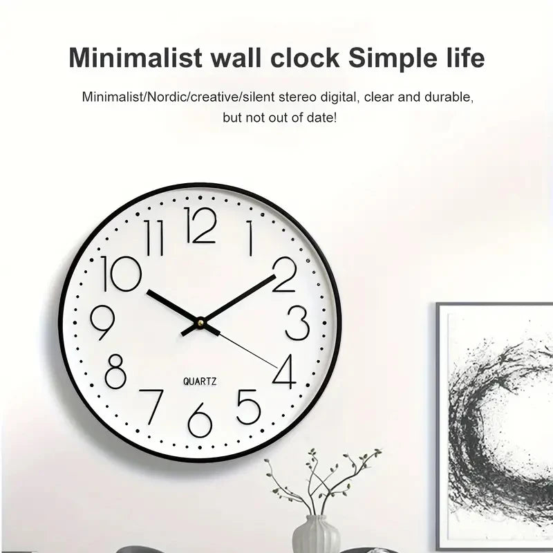 Mute Quartz Wall Clock Cubic Digital Living Room Bedroom Simple Home