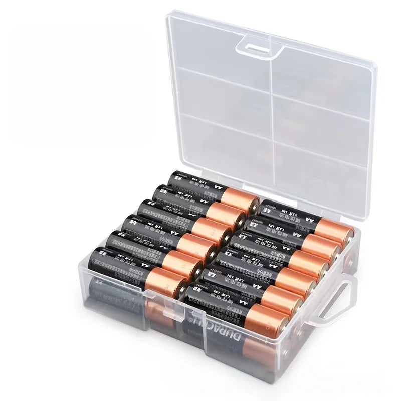 AA AAA Battery Storage Box Transparent Can Hold 24 Batteries Zpaxo