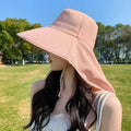 Women's Summer Sun Hat Fisherman Wide Brim Shawl Detachable Cycling