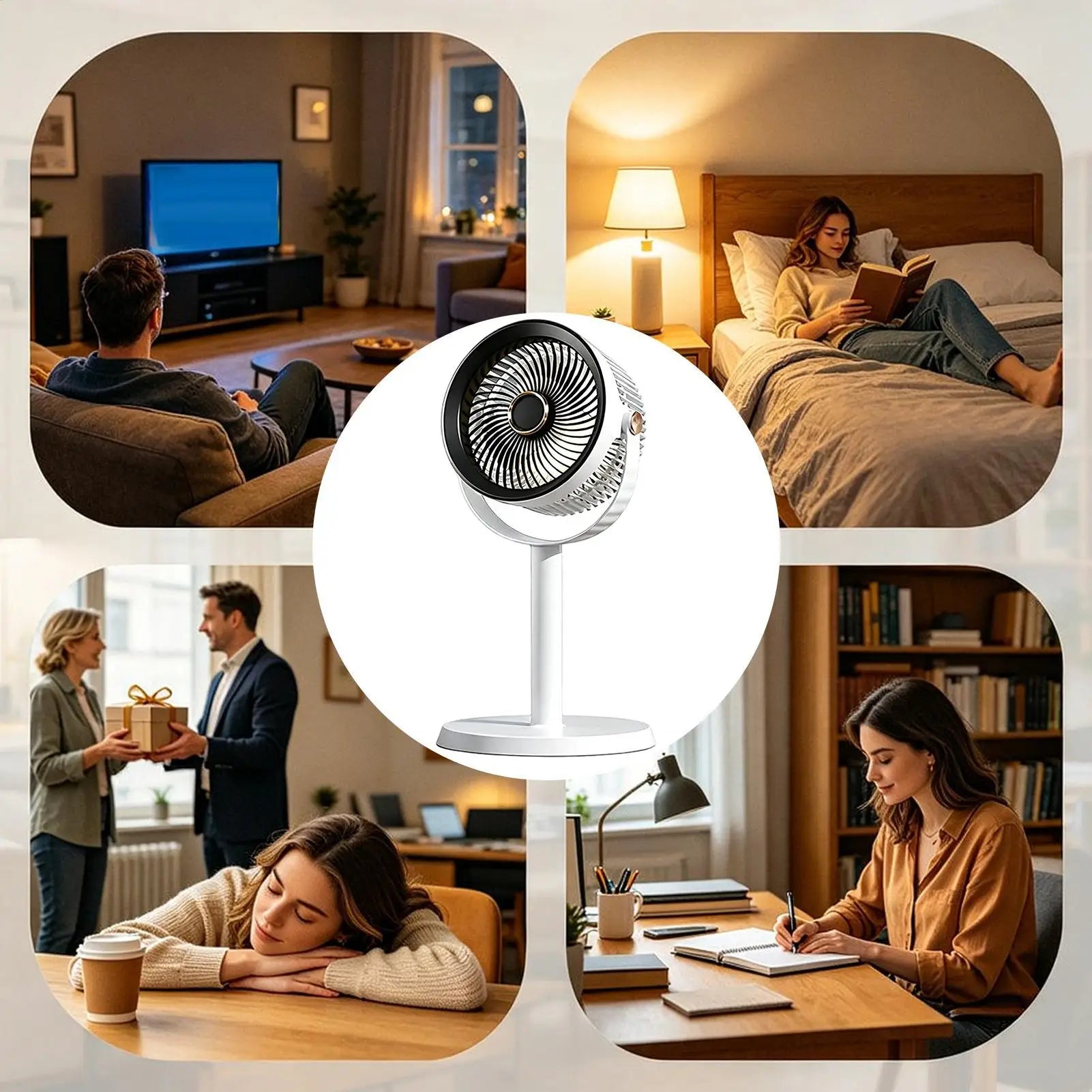 Floor Fans For Home Rechargeable 5-Speed Silent Pedestal With Night Light Floor Fan Quiet Powerful For Indoor Outdoor Camping Zpaxo