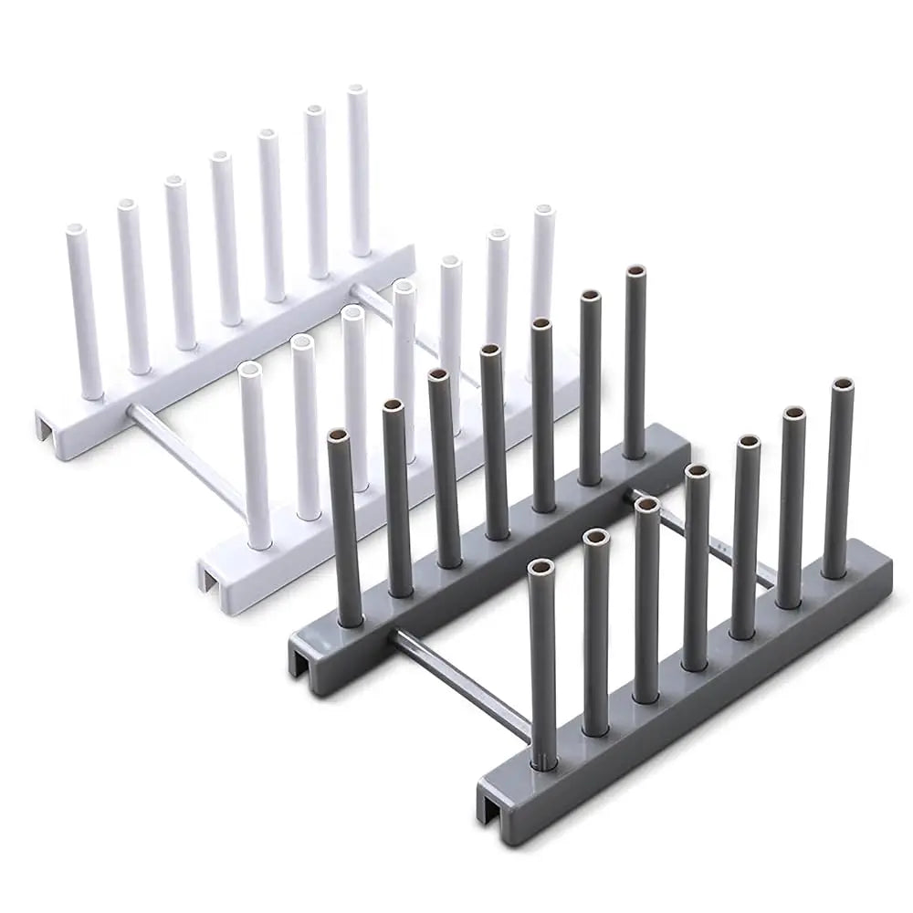 2-Pack Plate Rack Organizer – Cabinet Stand for Plates & Bakeware
