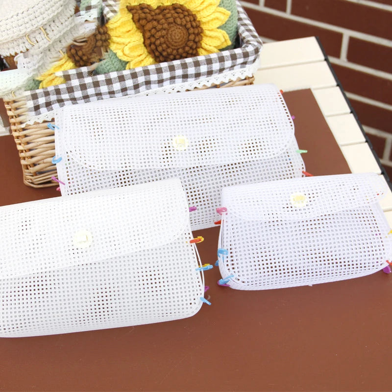 DIY Knitting Crochet Handbags Mesh Plastic Canvas Shoulder Bags