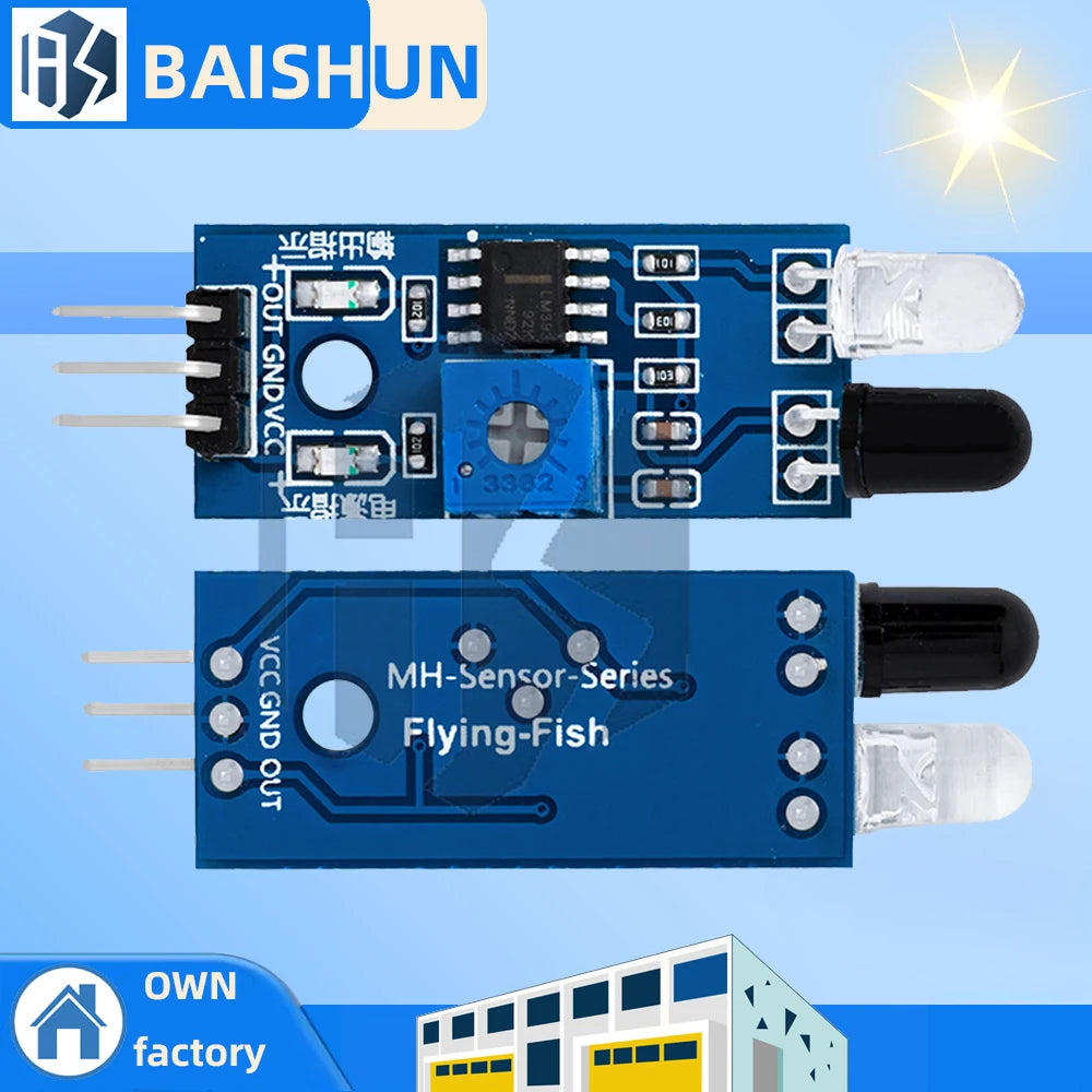 IR Infrared Obstacle Avoidance Sensor Module 3-Wire Reflective Zpaxo