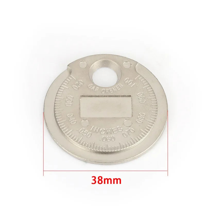 Coin-Type Spark Plug Gap Tool – 0.6–2.4mm Feeler Gauge