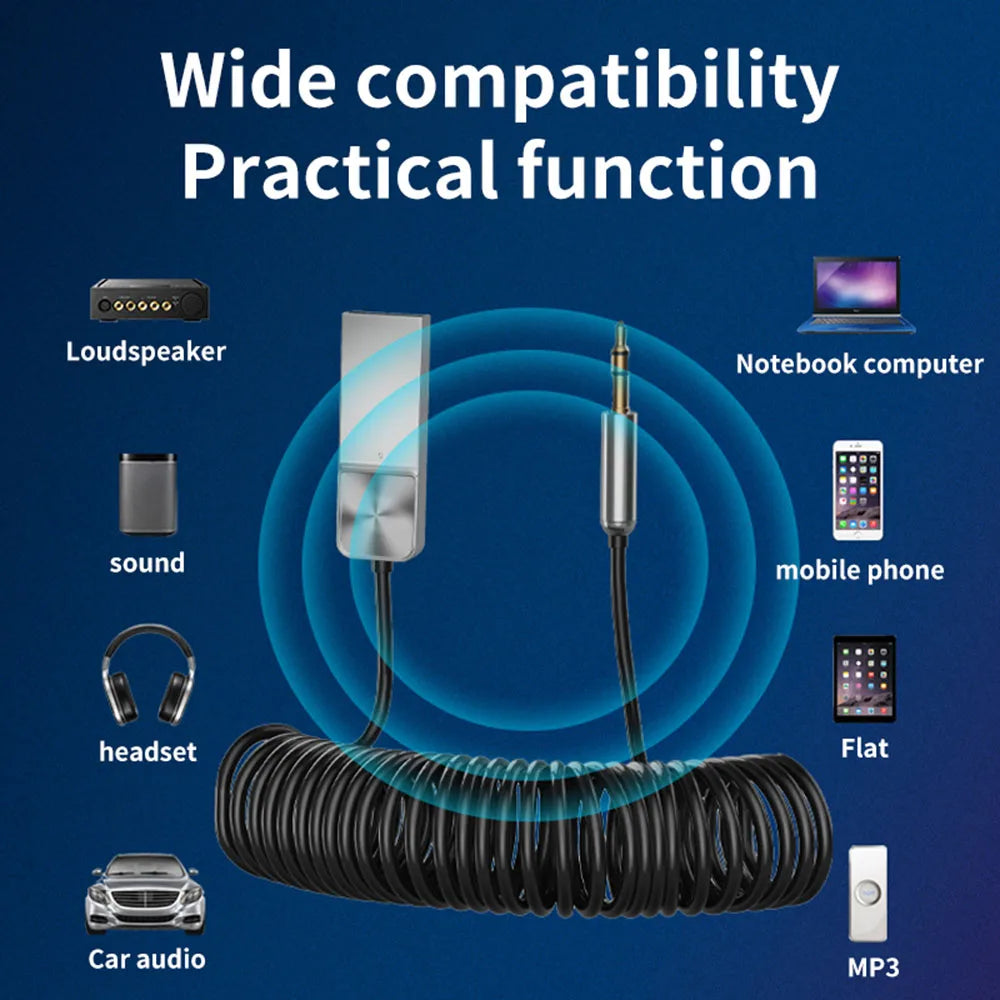 3.5mm Jack Adapter Bluetooth-Compatible 5.0 Receiver Audio Cable Wireless Receiver Car AUX For Bluetooth-Compatible Devices Zpaxo